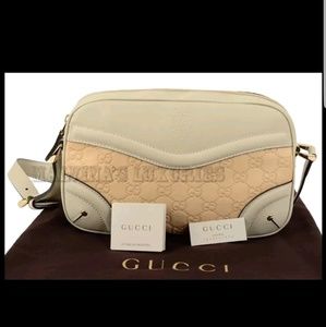 🎅FINAL Gucci Beige Pink Peach Purse Bag NEW